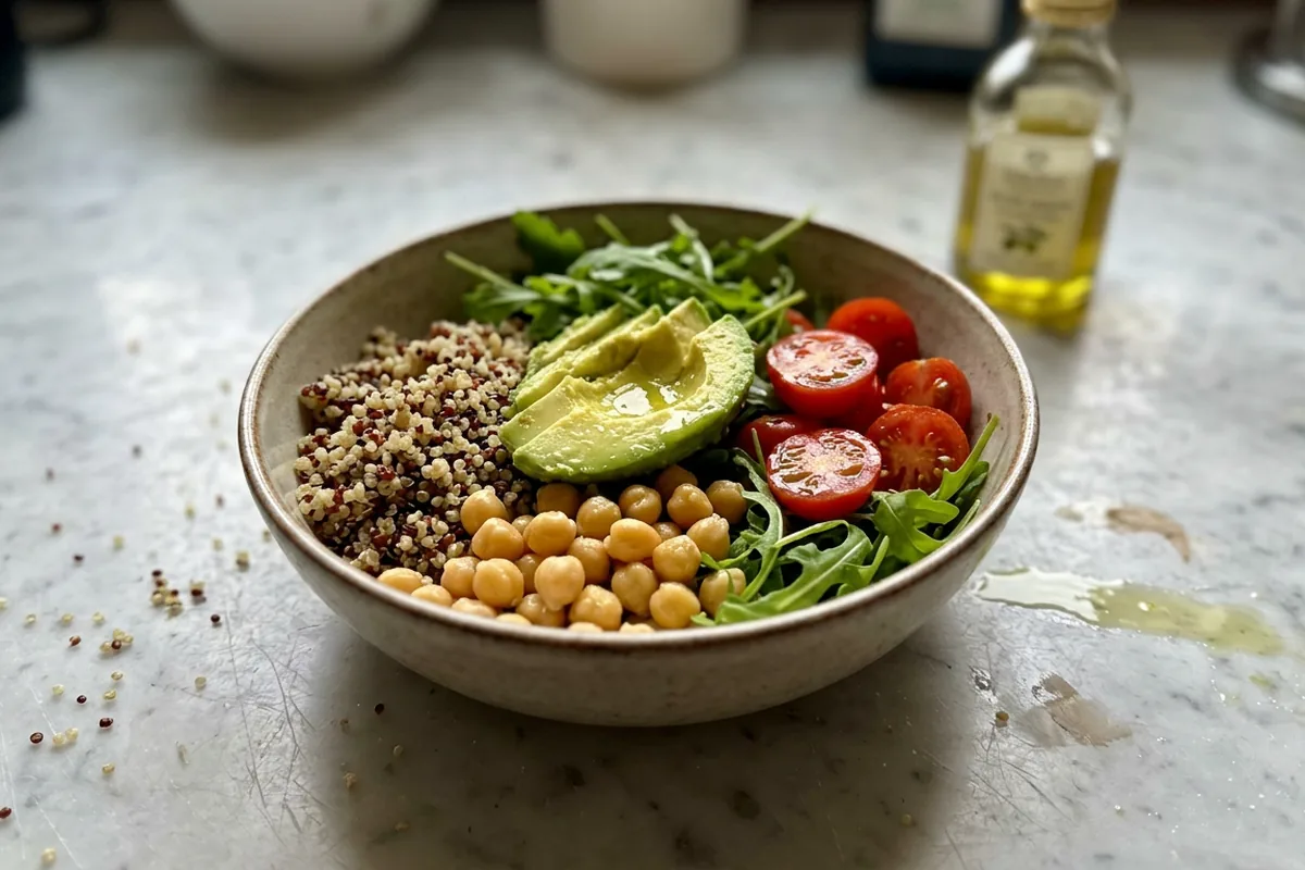 Bowl di quinoa con ceci e avocado: la ciotola completa con un solo trucco di cottura