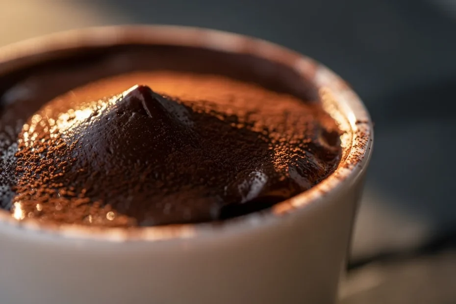 Budino al cacao leggero ma sorprendentemente intenso