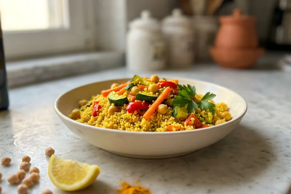 Couscous alle verdure perfetto ogni volta: il trucco della tostatura alla curcuma