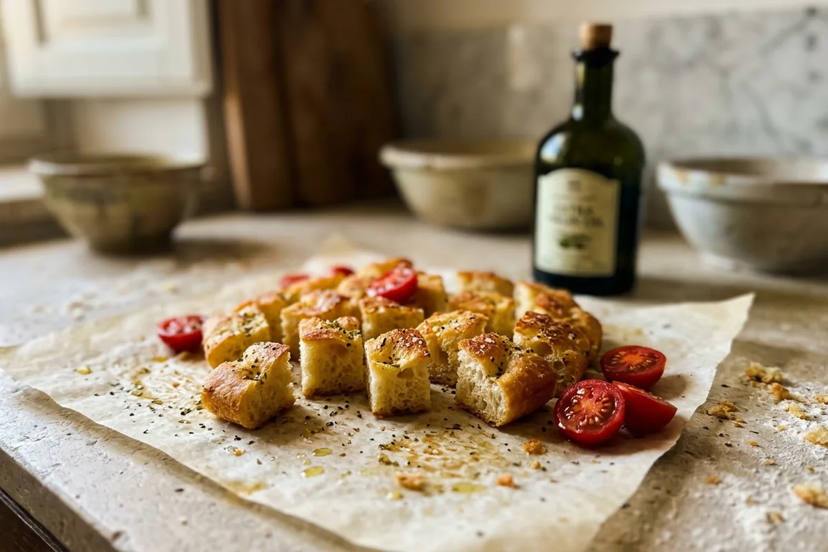 Focaccia di Matera croccante a cubetti: il trucco per farla asciutta, leggera e irresistibile
