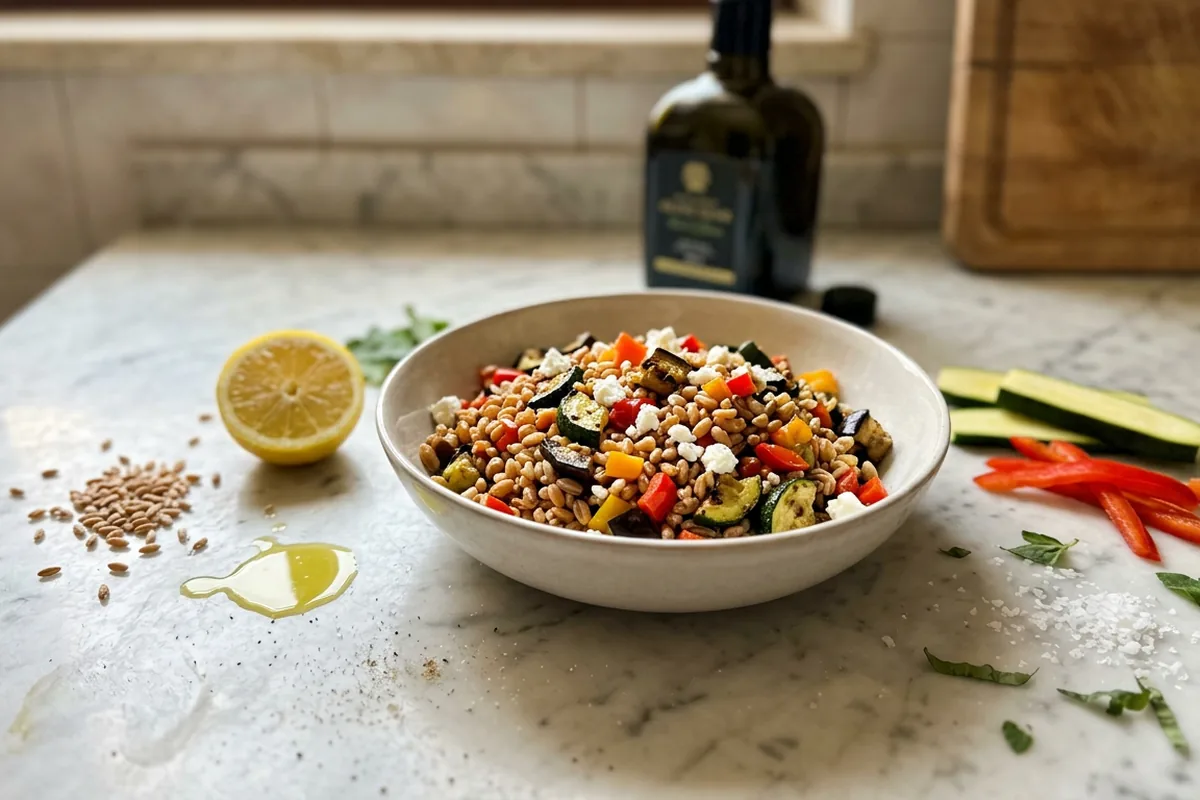 Insalata di farro perfetta con verdure grigliate: il trucco che cambia tutto