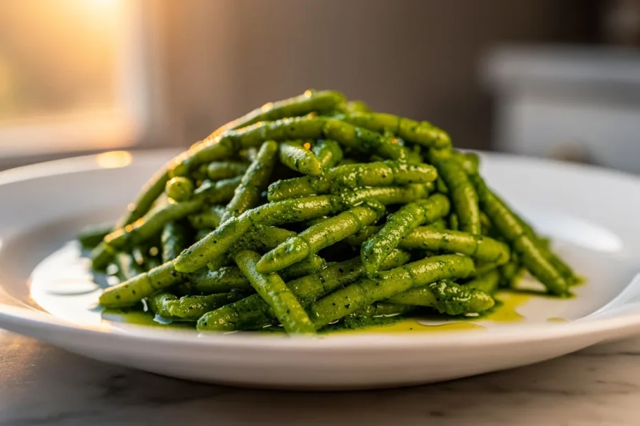 Pasta al pesto verde brillante che non diventa mai scuro