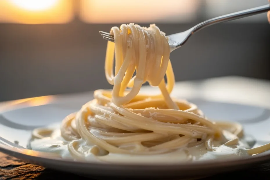 Pasta burro e parmigiano che diventa vellutata senza sforzo