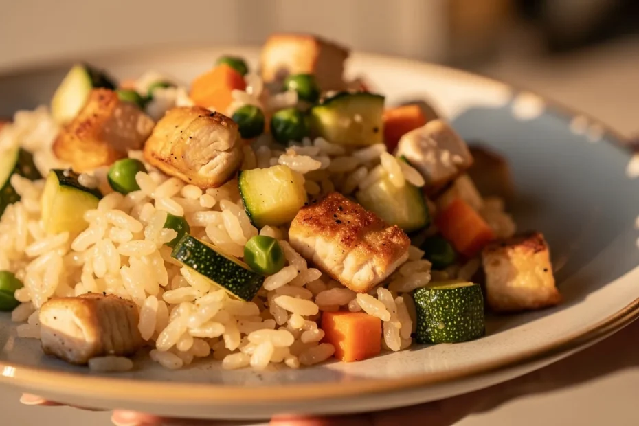 Riso con verdure e proteine che non richiede preparazioni lunghe
