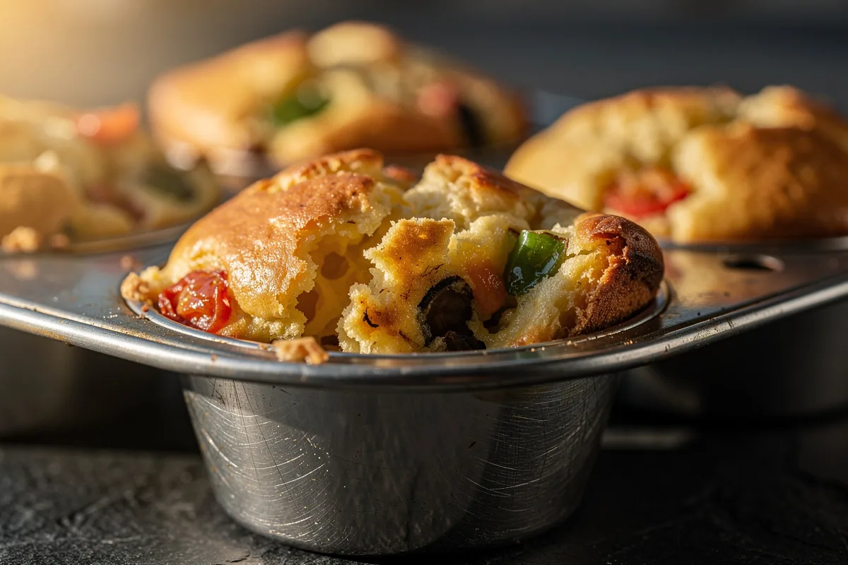 Tortini salati veloci con ingredienti sparsi in frigo